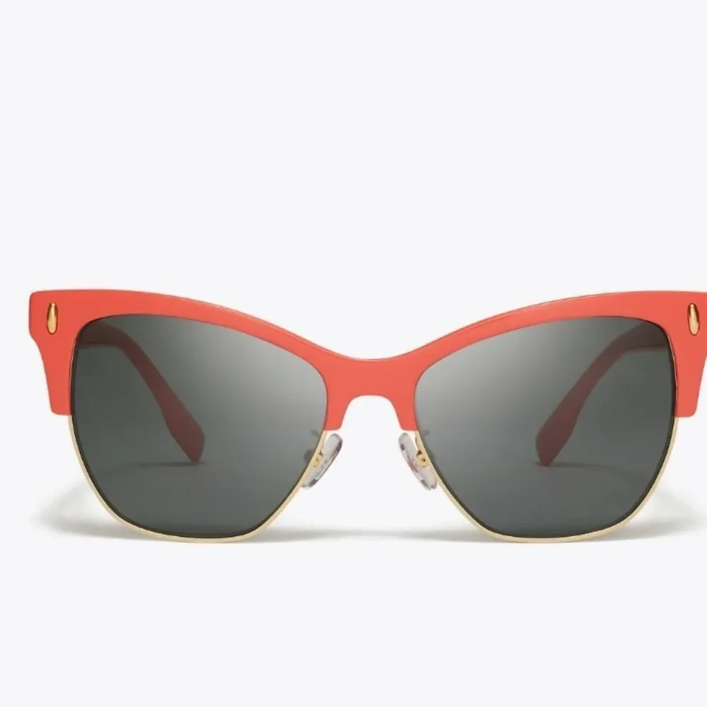 Tory‎ Burch Miller Cat-Eye Sunglasses- Coral/Dark Grey